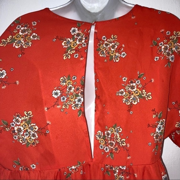 2/$20 Boho Empire Style Ruffle Sleeve Open Back Top M - Picture 7 of 8